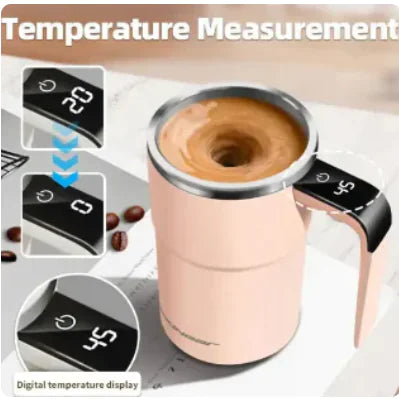 Digital temperature measurement device for coffee with a digital display and control buttons.